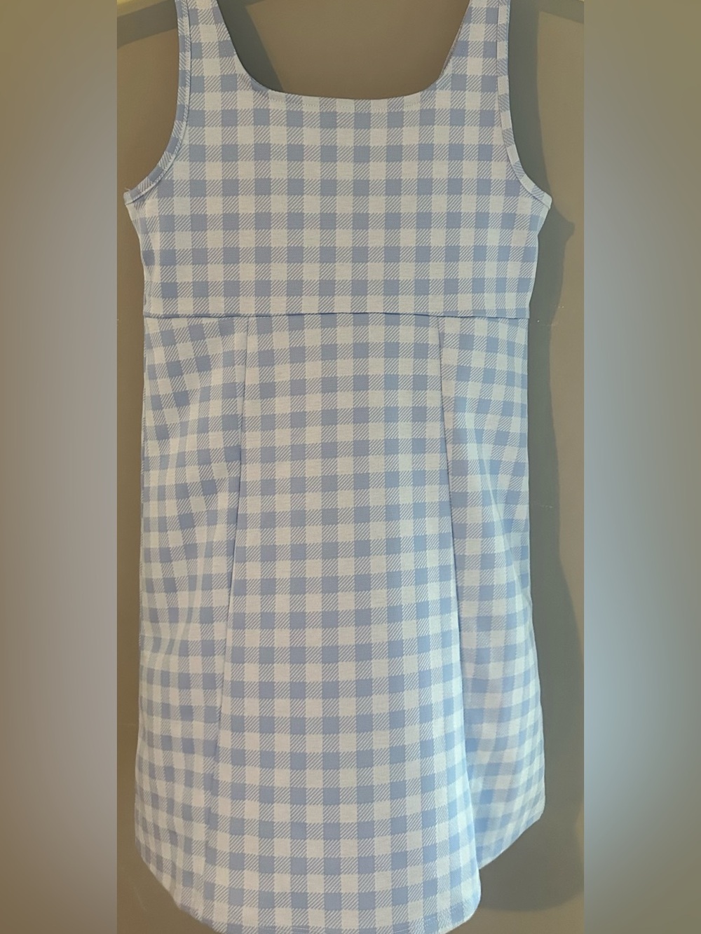 Old Navy Girls Blue Gingham Check A-Line Dress Size 10/12 Large - Picture 3 of 4